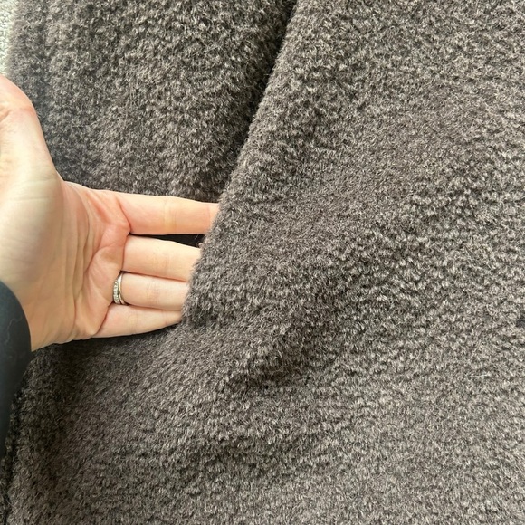 Sachi Collection Peruvian Alpaca Suri & Wool Coat Size 14W Brown Long Lined - Picture 6 of 10